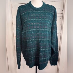 Vintage Royal Knight Men's Size Large 80s 90s Textured Knit Sweater Grandpacore